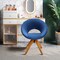 Costway Mid Century Modern Swivel Accent Chair Fabric Armchair Velvet Living Room Pink\Blue\Green\Grey